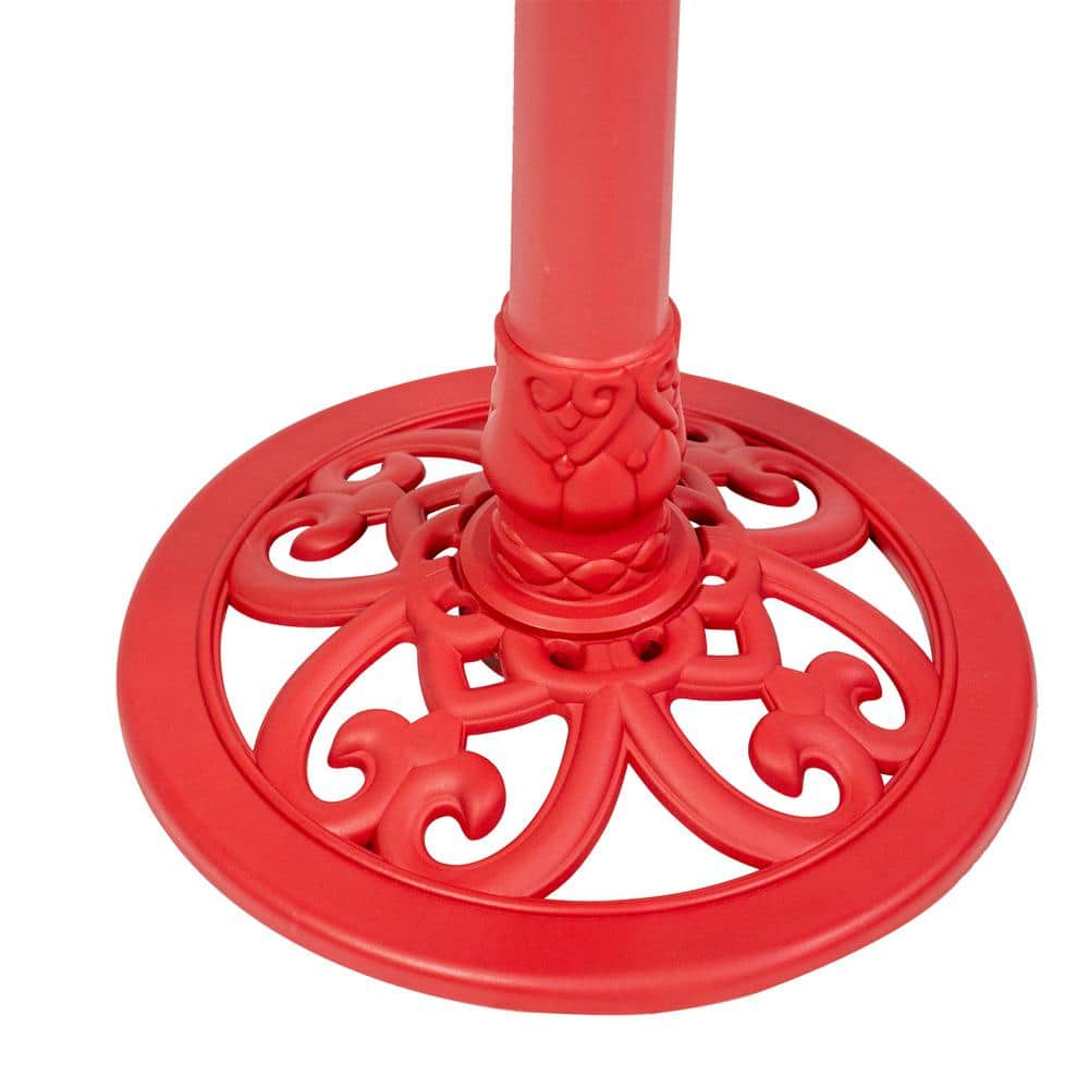 SunRay Beacon Point Solar Lighted Bird Bath in Red 841011