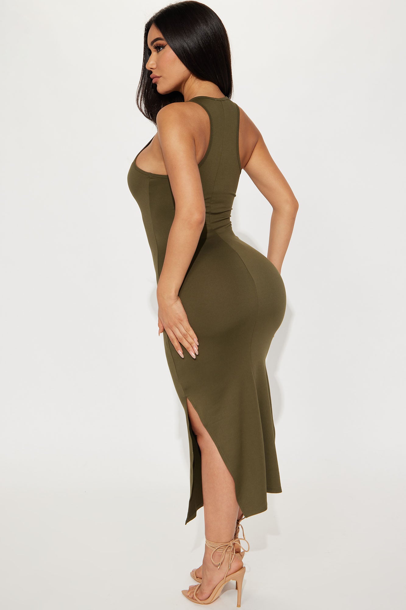 Any Day Now Midi Dress - Olive