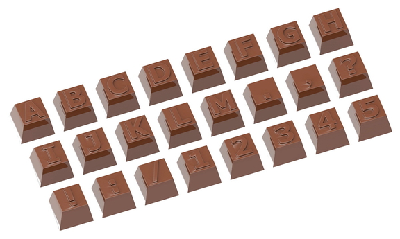 Chocolate World CW1628 Chocolate mould part 1 alph...