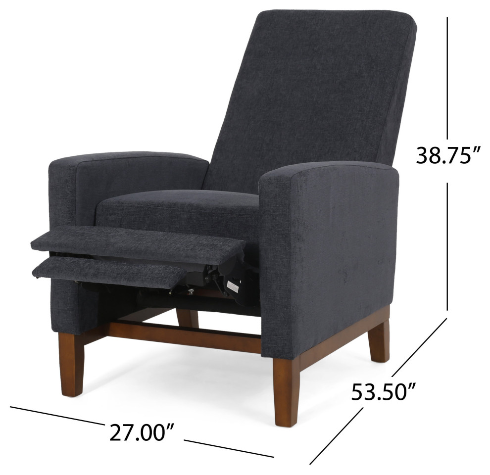 Plevna Fabric Upholstered Pushback Recliner   Transitional   Recliner Chairs   by GDFStudio  Houzz