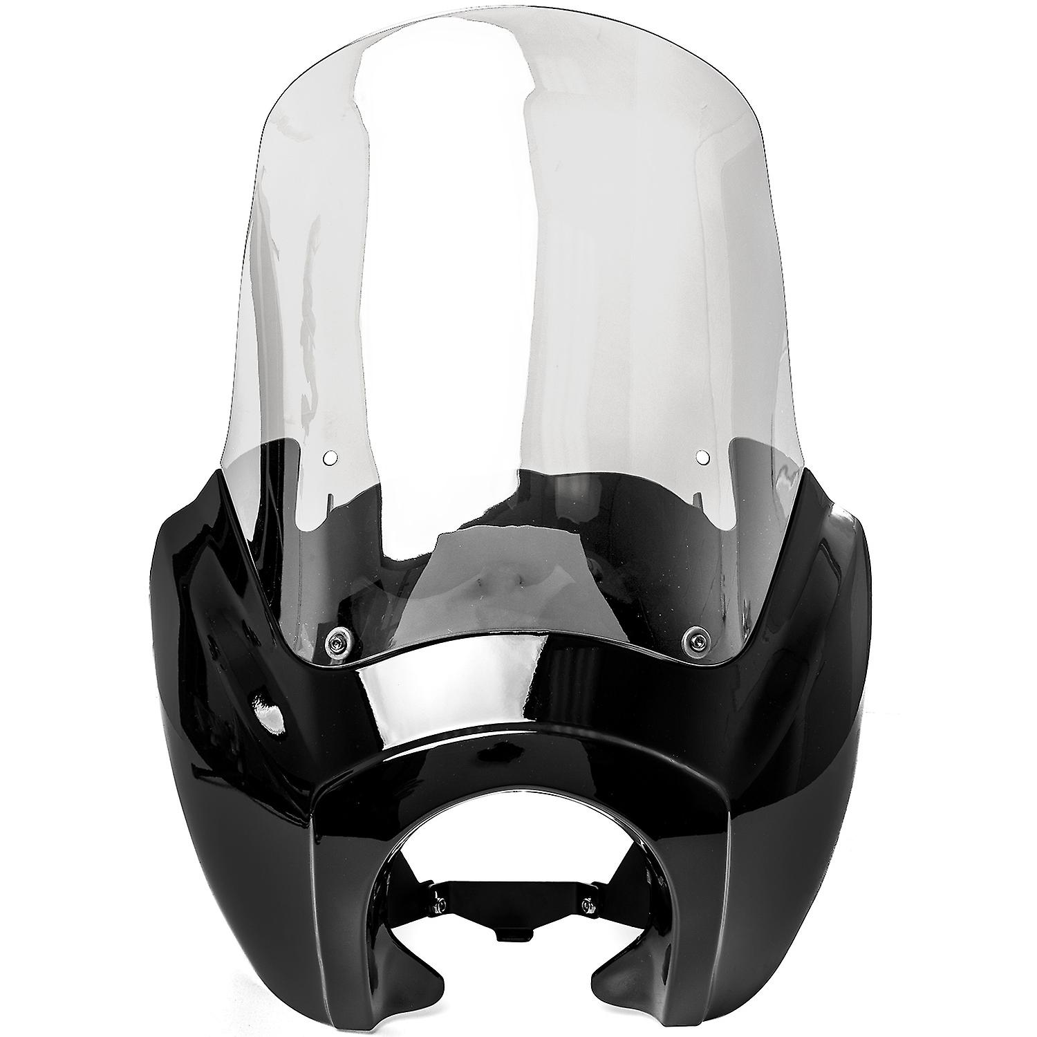 Black and Clear Tall Fairing Windshield Club Style Kit Compatible with 1987-1999 Harley-Davidson FXR - Modification Required