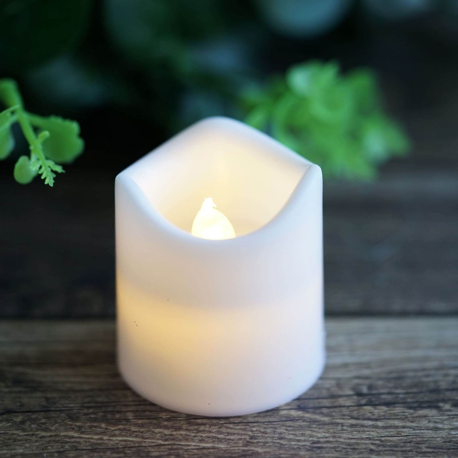 12 Pack Classic White Flameless LED Votive Candles, Battery Operated Reusable Candles