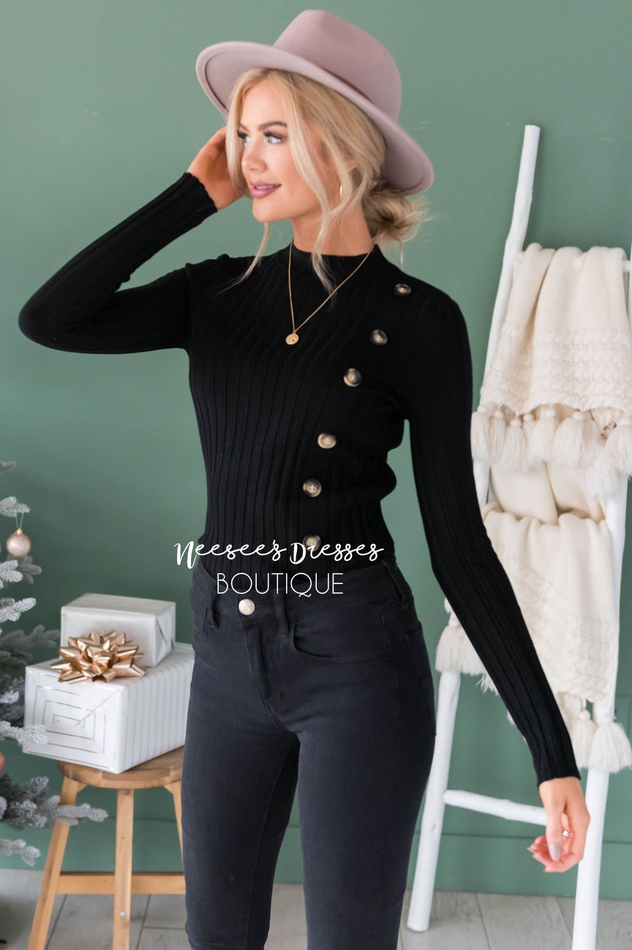 Button Up Ribbed Sweater