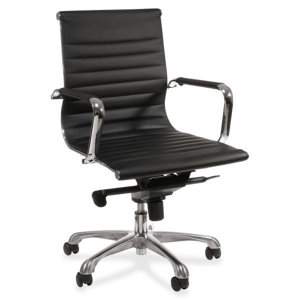 Lorell Modern Chair Series Mid-back Leather Office Chair