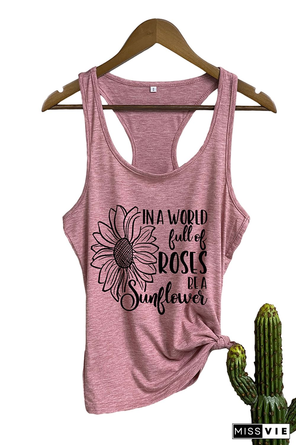 In the world full of roses be a sunflower,Inspirational Quotes, Sunflower Tank Top Wholesale