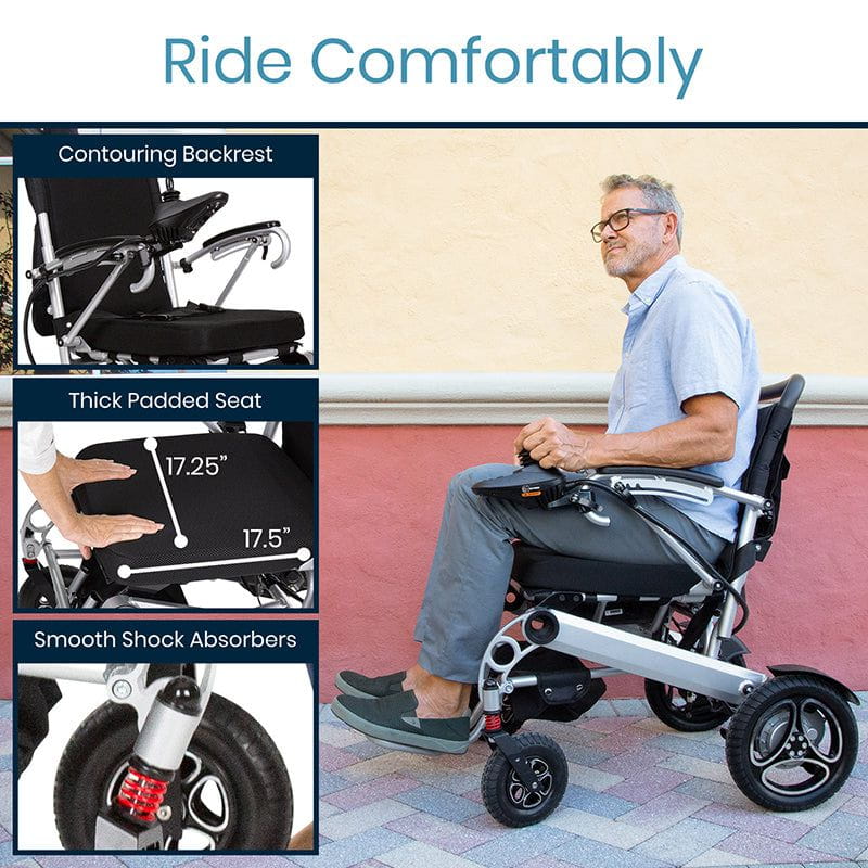 Vive Health Power Wheelchair - Foldable Long Range Transport Aid