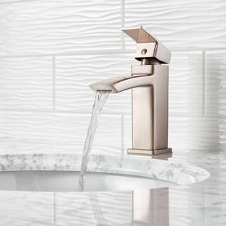 Pfister Kenzo Single Hole Single-Handle Bathroom Faucet in Brushed Nickel LG42-DF1K