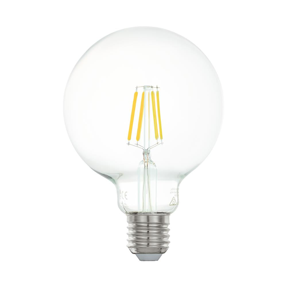 EGLO 110009 LED 4W Globe G95 E27 ES Clear Filament Lamp 470lm 2700k