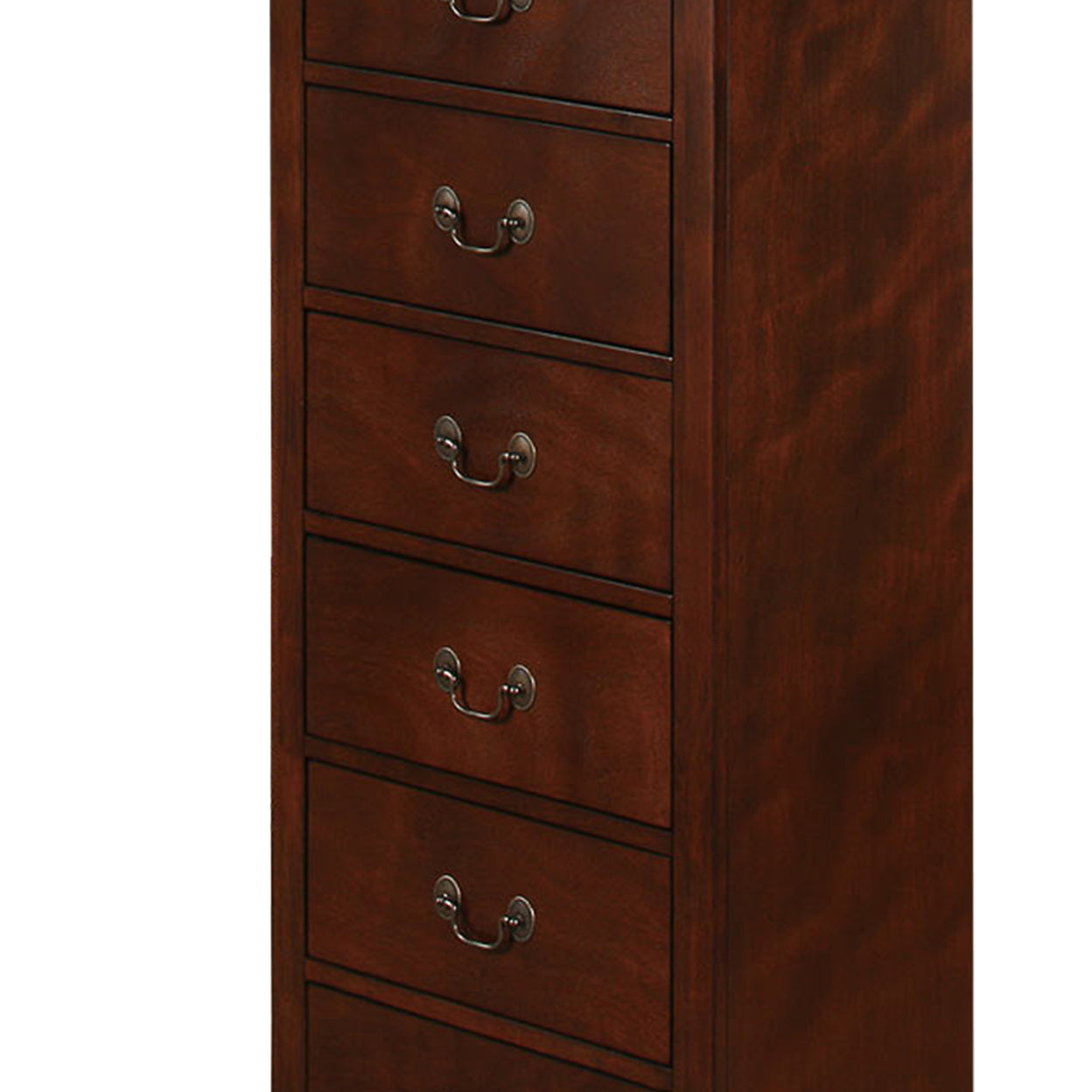 Wooden Lingerie Chest With Hidden Drawer, Cherry Brown- Saltoro Sherpi