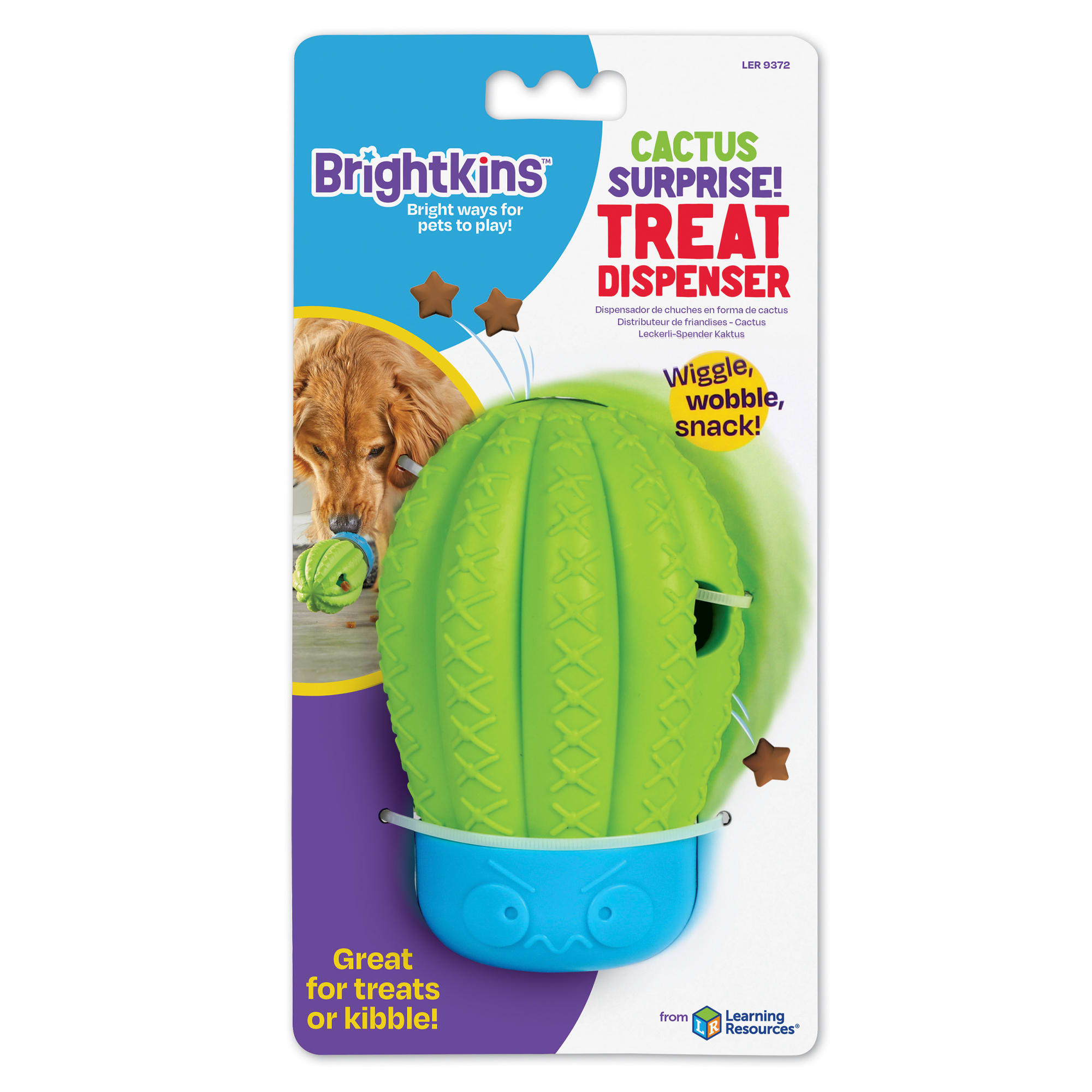 Brightkins Cactus Surprise Treat Dispenser Dog Toy， Medium