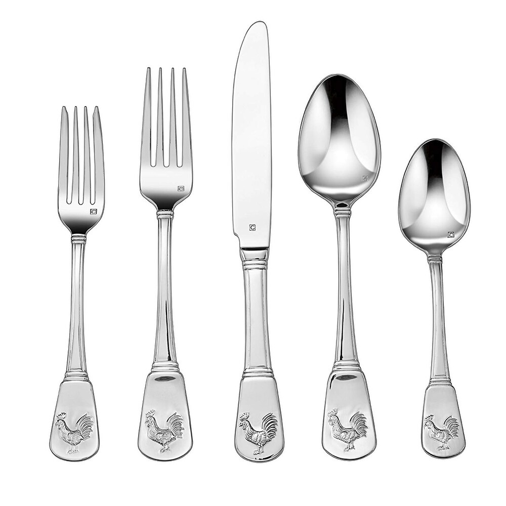 Cuisinart French Rooster Collection Stainless Steel Flatware Set  20 Piece Set