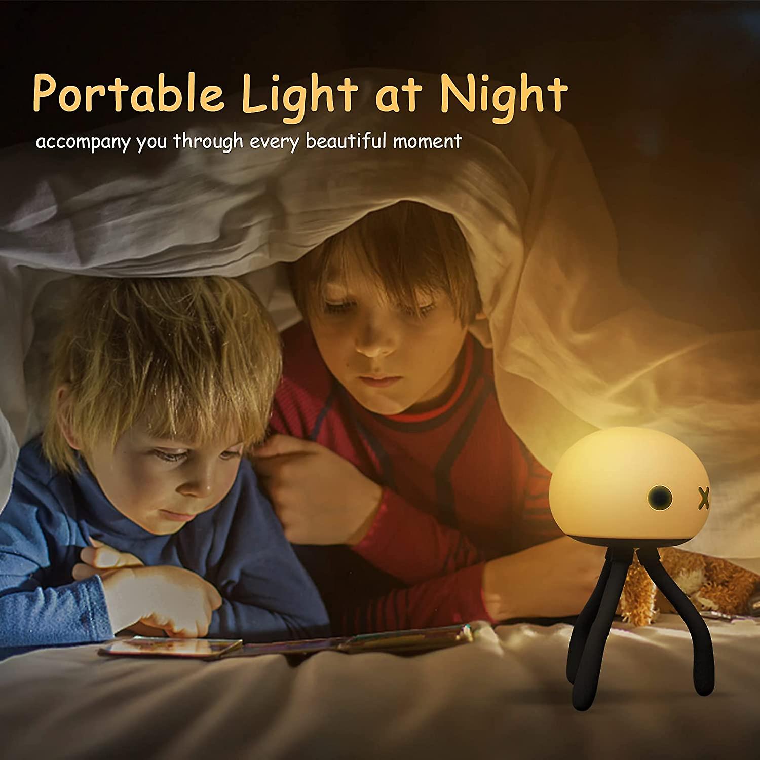 Black Jellyfish Night Light Led Remote Control And Touch Portable Outdoor Night Light Cute Baby Mom Nursing Light Rechargeable Adjustable 3 Lights Bab