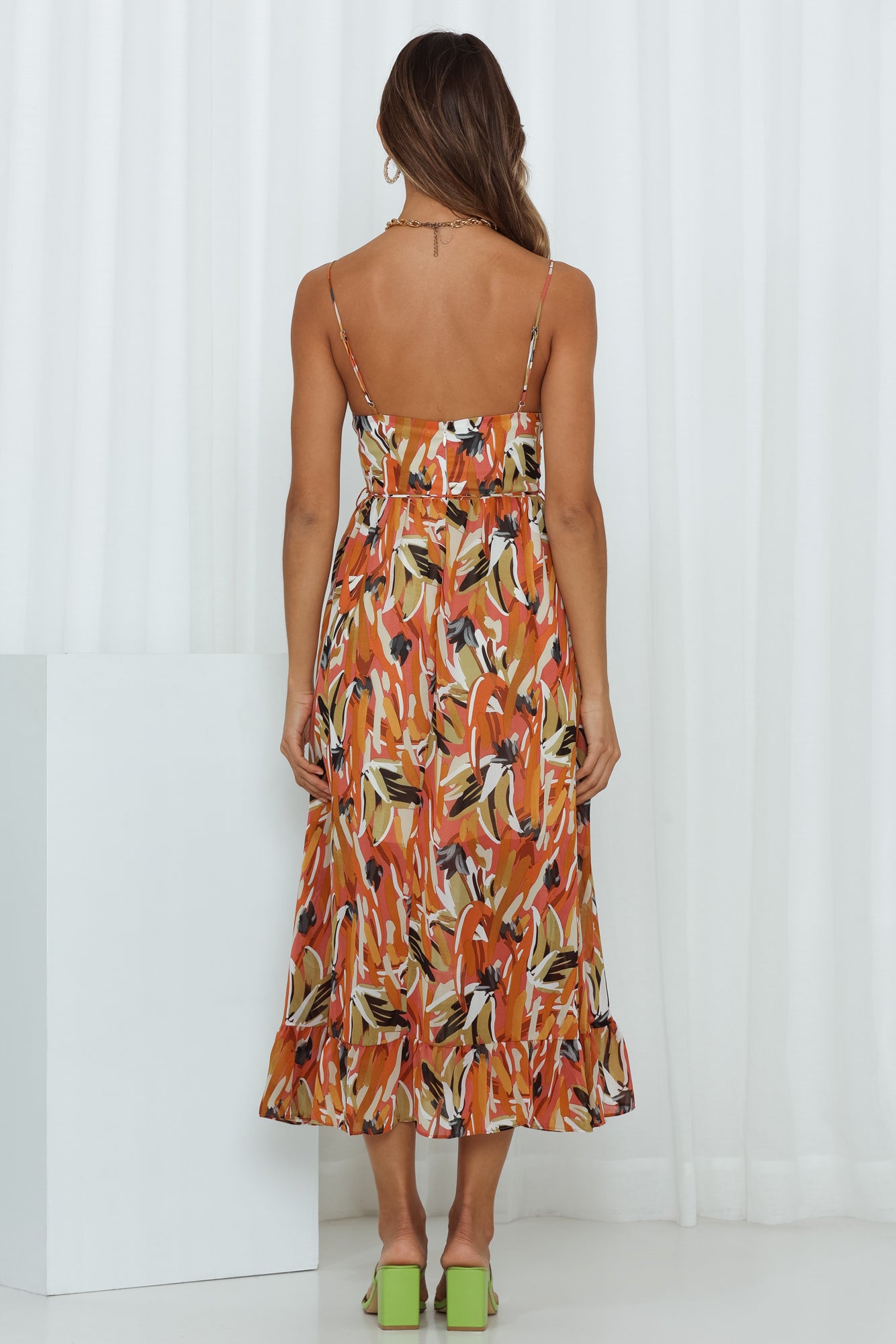 Lay It Out Midi Dress Orange