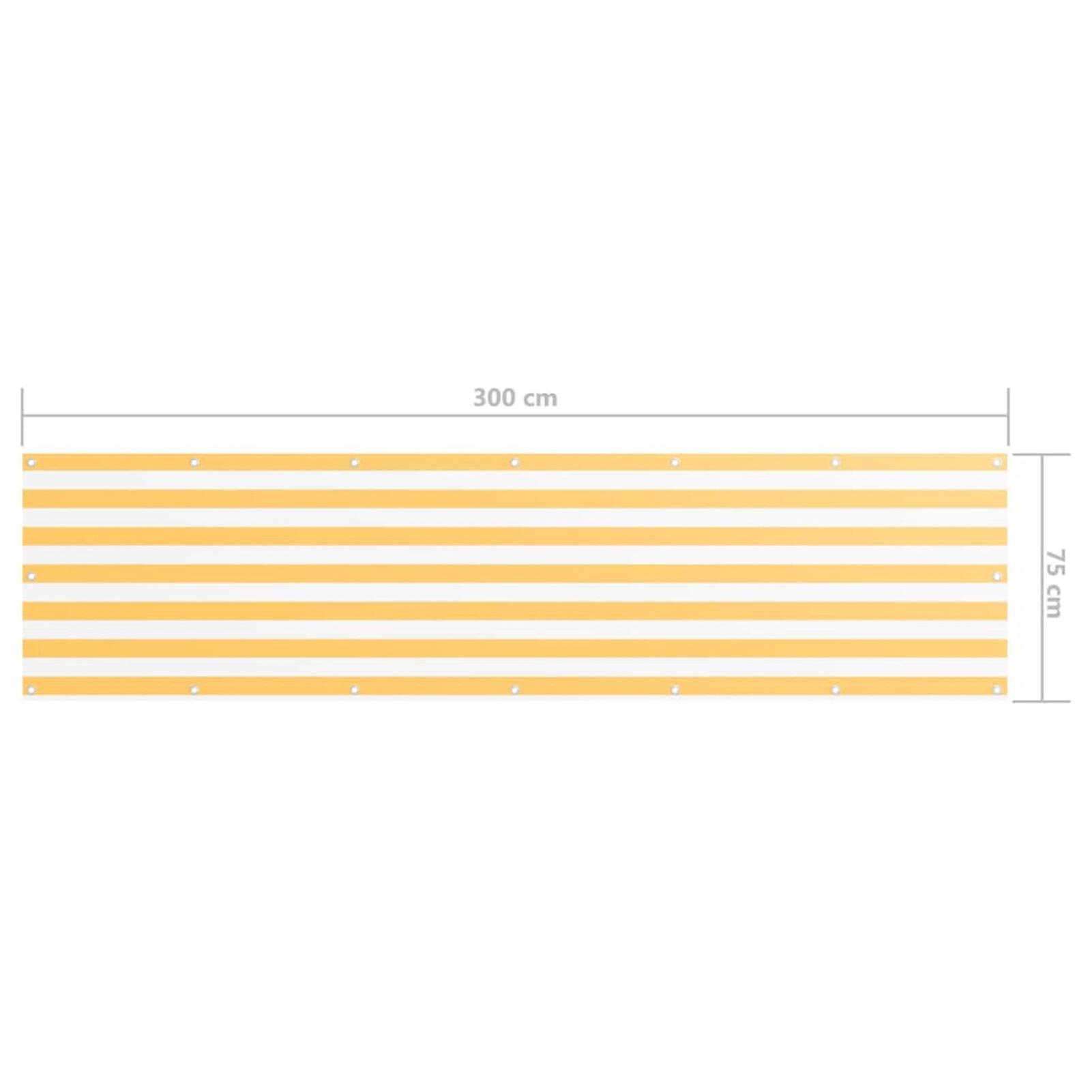 White And Yellow Balcony Screen 75x300 Cm Oxford Fabric No.361748