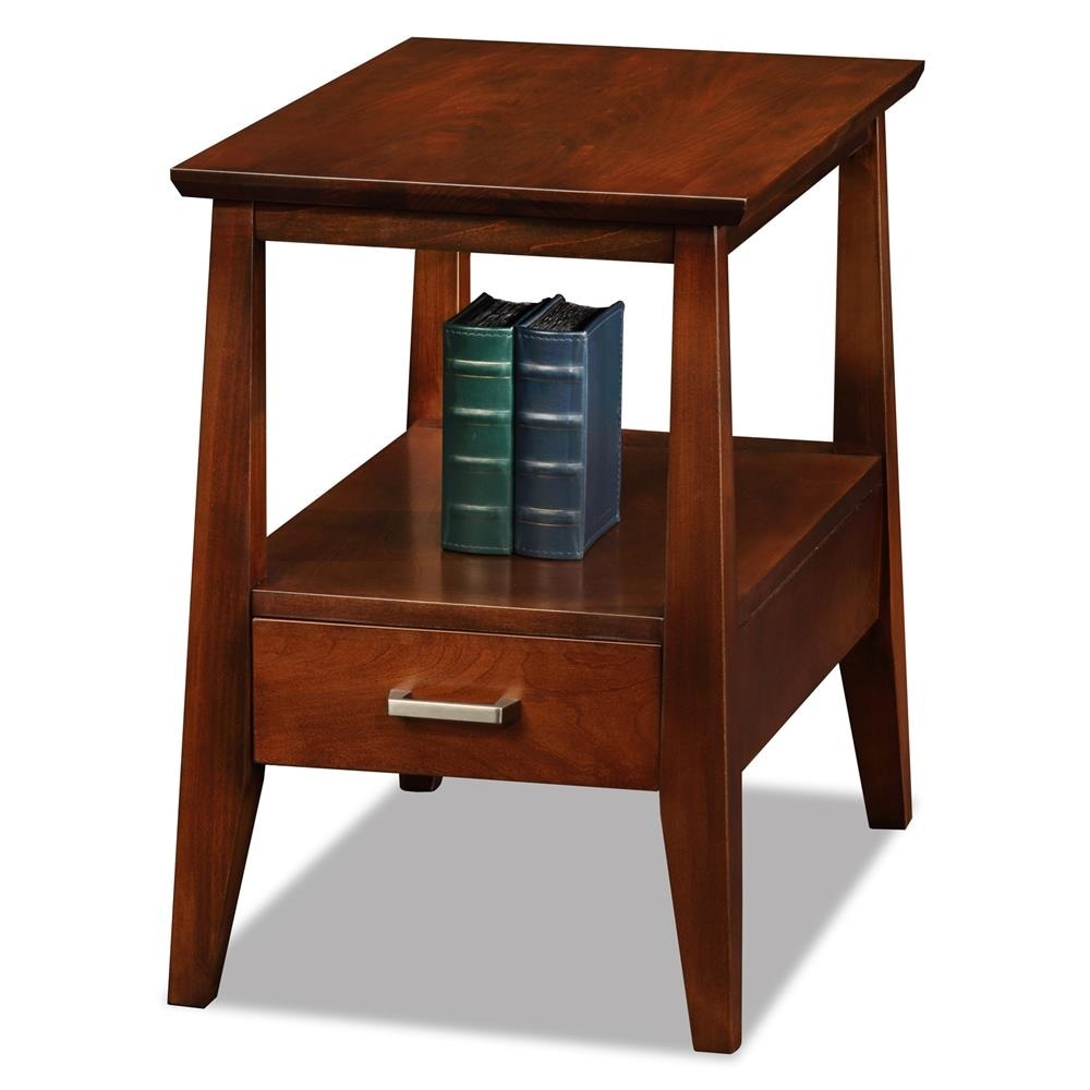 Leick Home 10406 Delton One Drawer Narrow Side Table with Shelf， Sienna