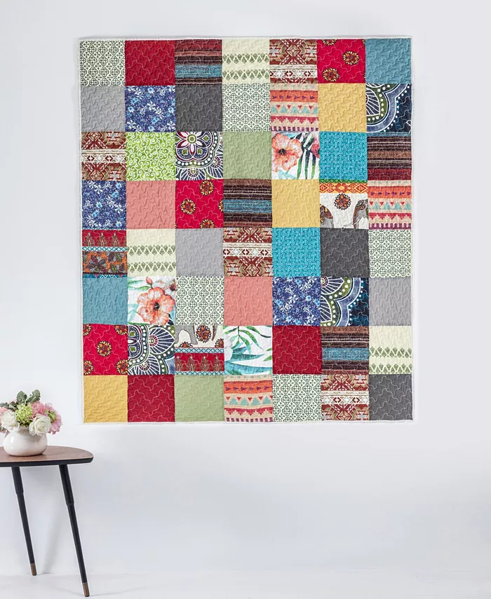 Greenland Home Fashions Renee Authentic Patchwork Throw， 50