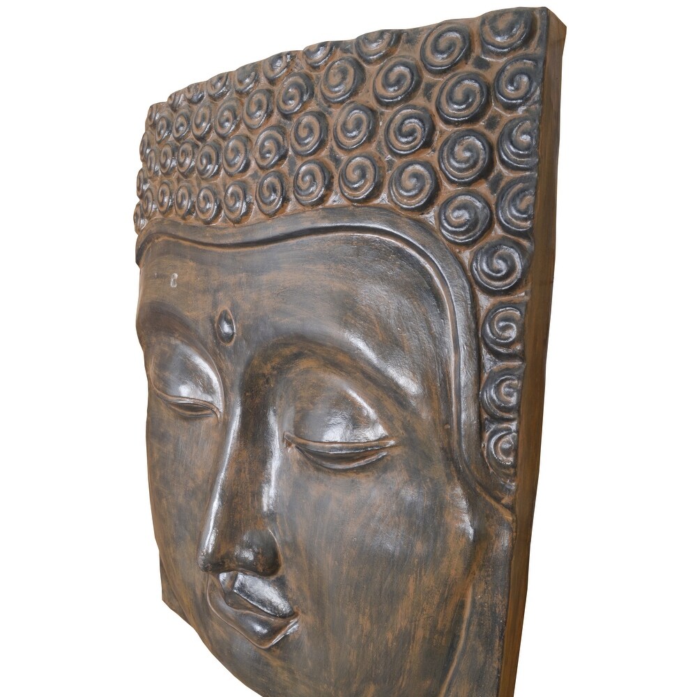 Buddha Face Wall Decoration Small Black Earth