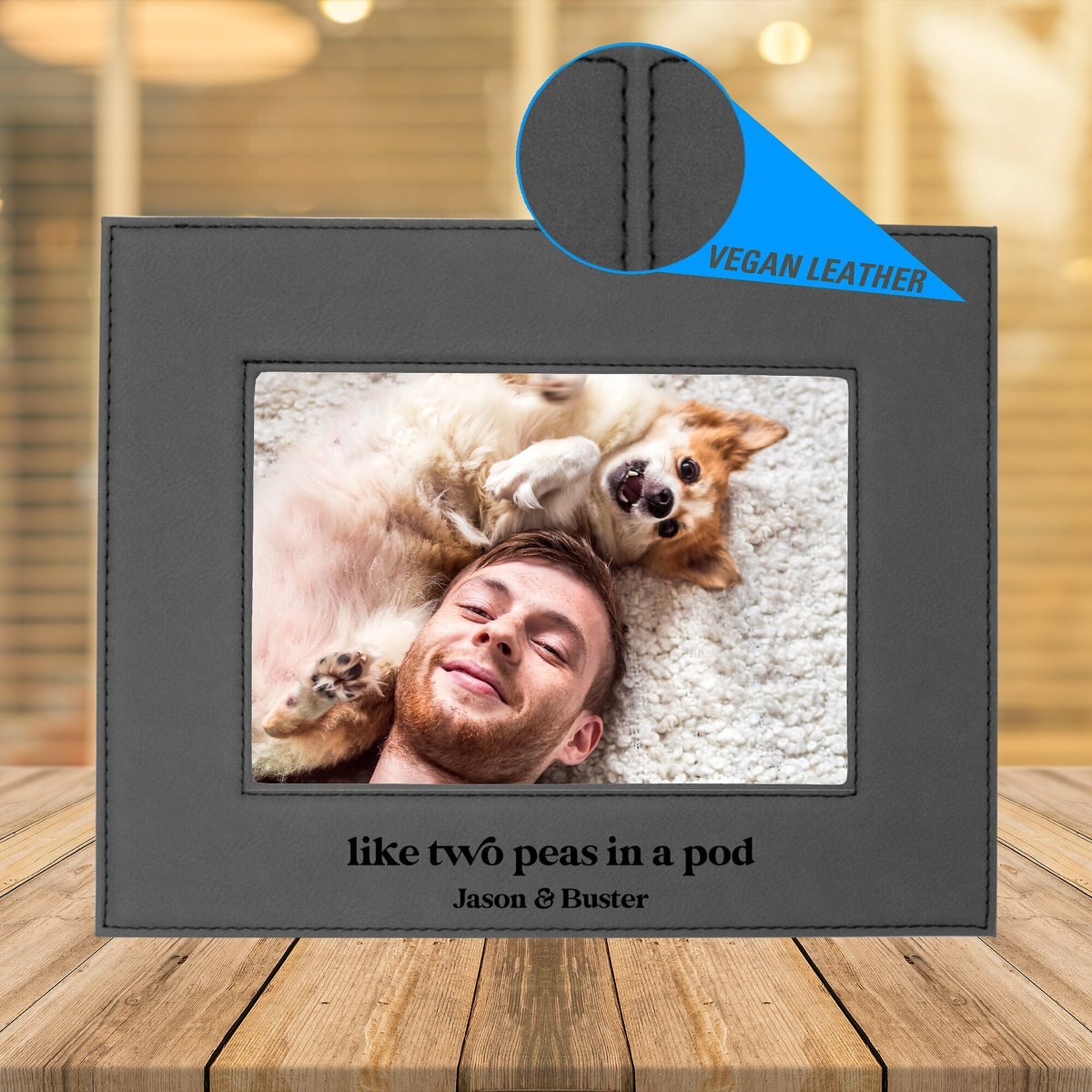 904 Custom Personalized Pet Name Leatherette Picture Frame