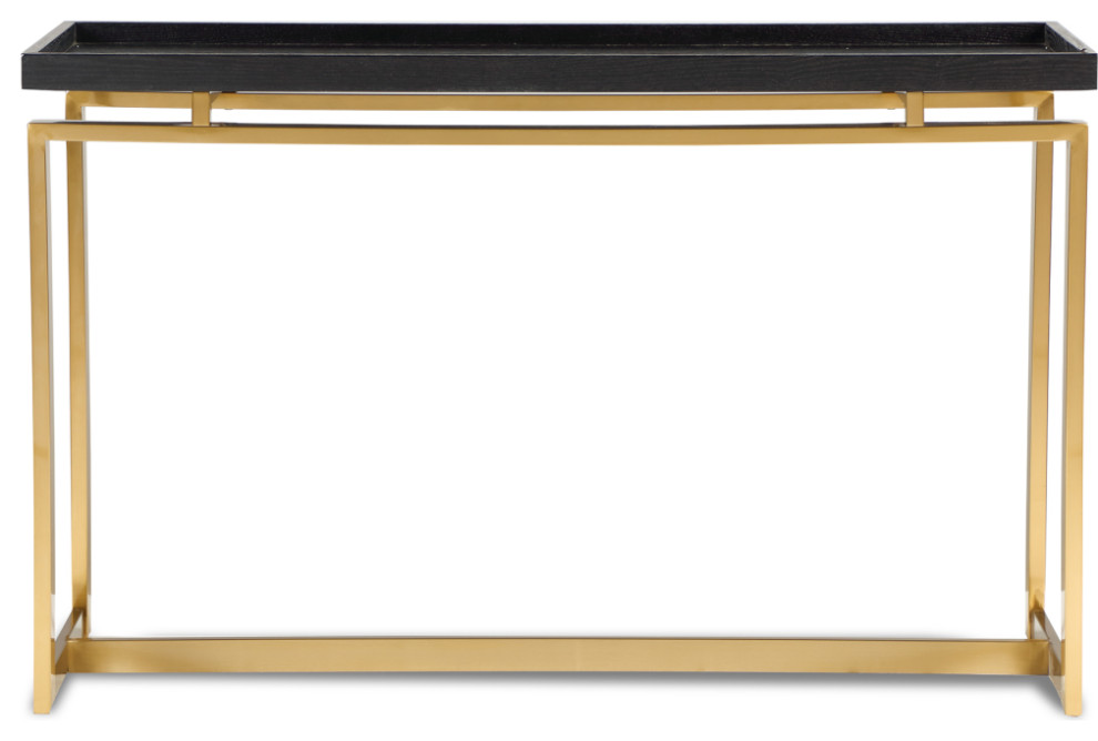 Tray Top Brass Console Table  Liang  ampEimil Malcom   Contemporary   Console Tables   by Oroa   Distinctive Furniture  Houzz