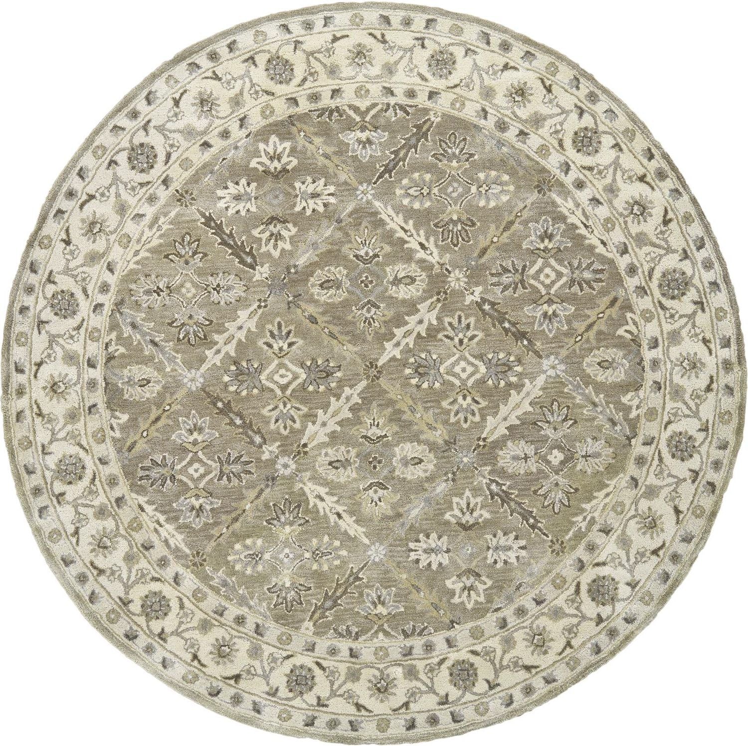 Botticino Hand Tufted Green and Beige Rug by BD Fine