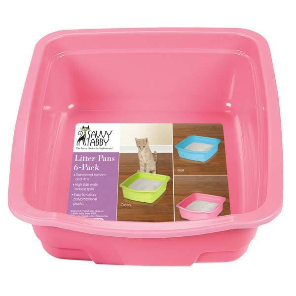 Savvy Tabby ST Litter Pans 6Pk Asst