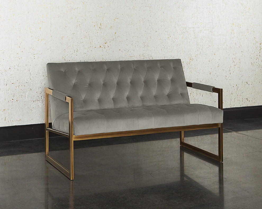 Nerys 2 Seater Lounge Chair Antonio Charcoal   Contemporary   Loveseats   by Rustic Home Furniture Deco  Houzz