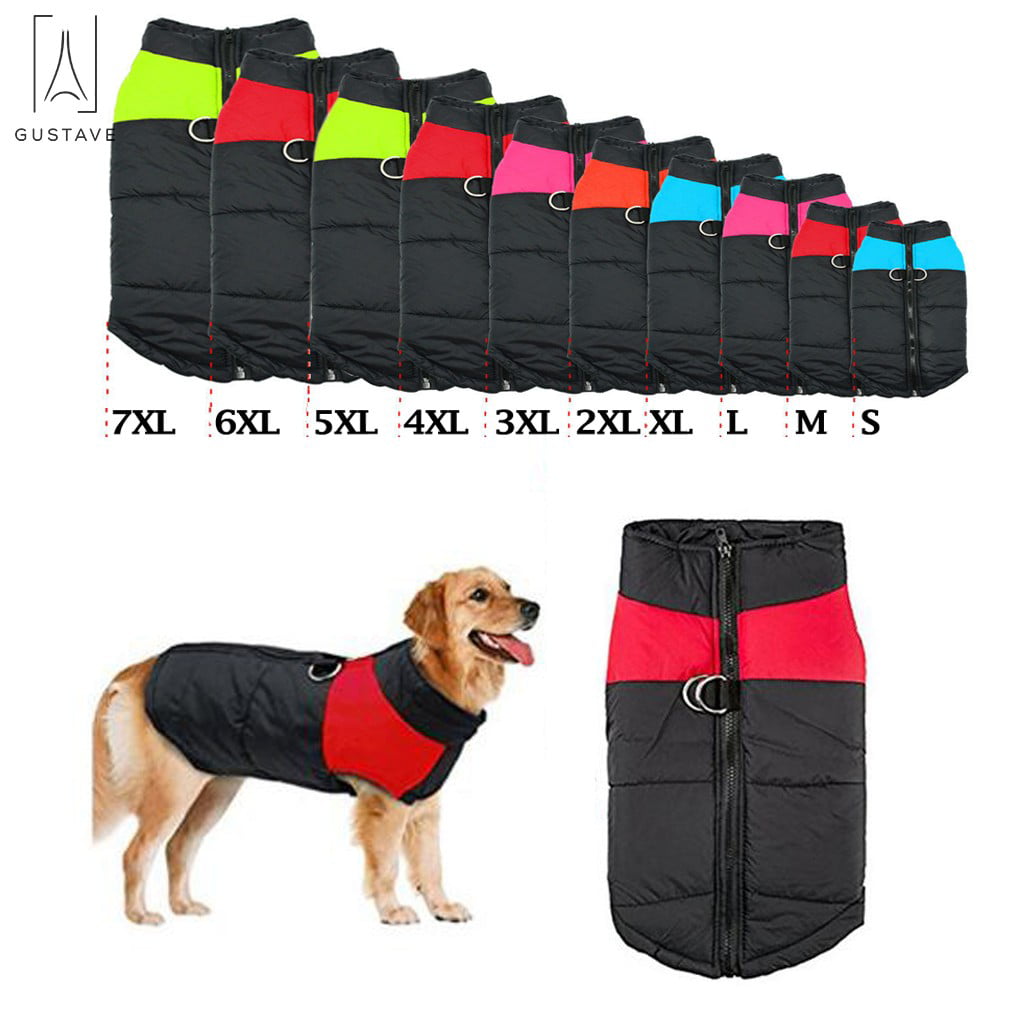 GustaveDesign Waterproof Warm Dog Clothes for Winter Pet Coat Protection Down Dog Vest For Large Dogs (66lb-110lb) 