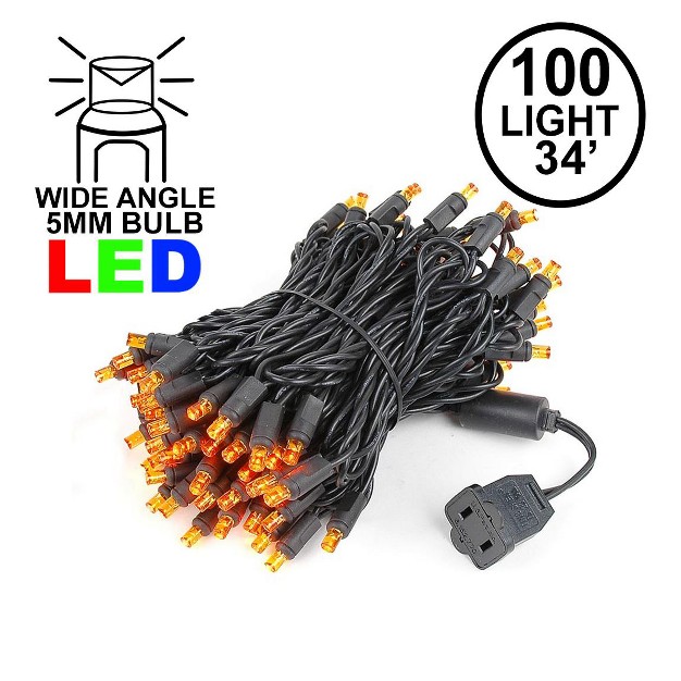 Novelty Lights Led Christmas String Lights Light Set 100 Mini Bulbs black Wire 34 Feet