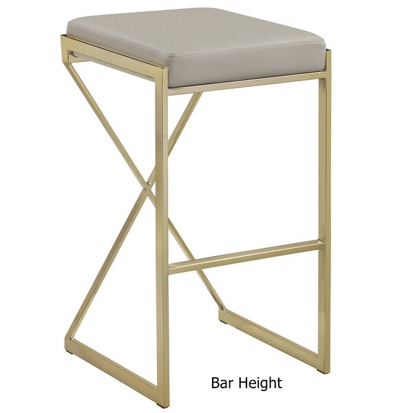 Chic Euro Design Gold Frame with White Upholstered Seat Stool