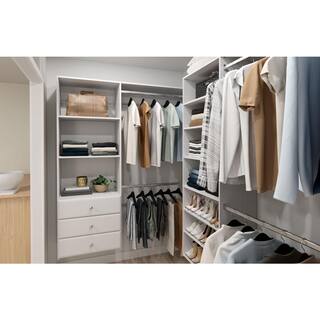 Closet Evolution Classic 36 in. W . - 60 in. W White Wood Closet System WH74