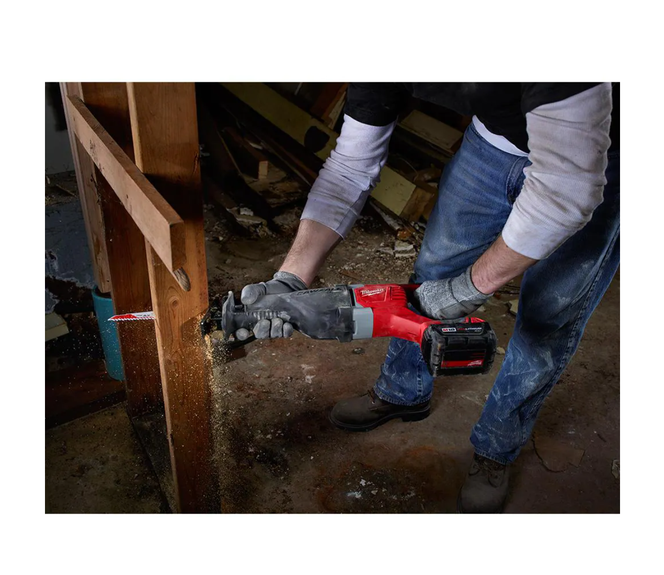 Milwaukee 2621-20-48-11-1837 M18 18V Lithium-Ion Cordless SAWZALL Reciprocating Saw with Two 3.0Ah Batteries