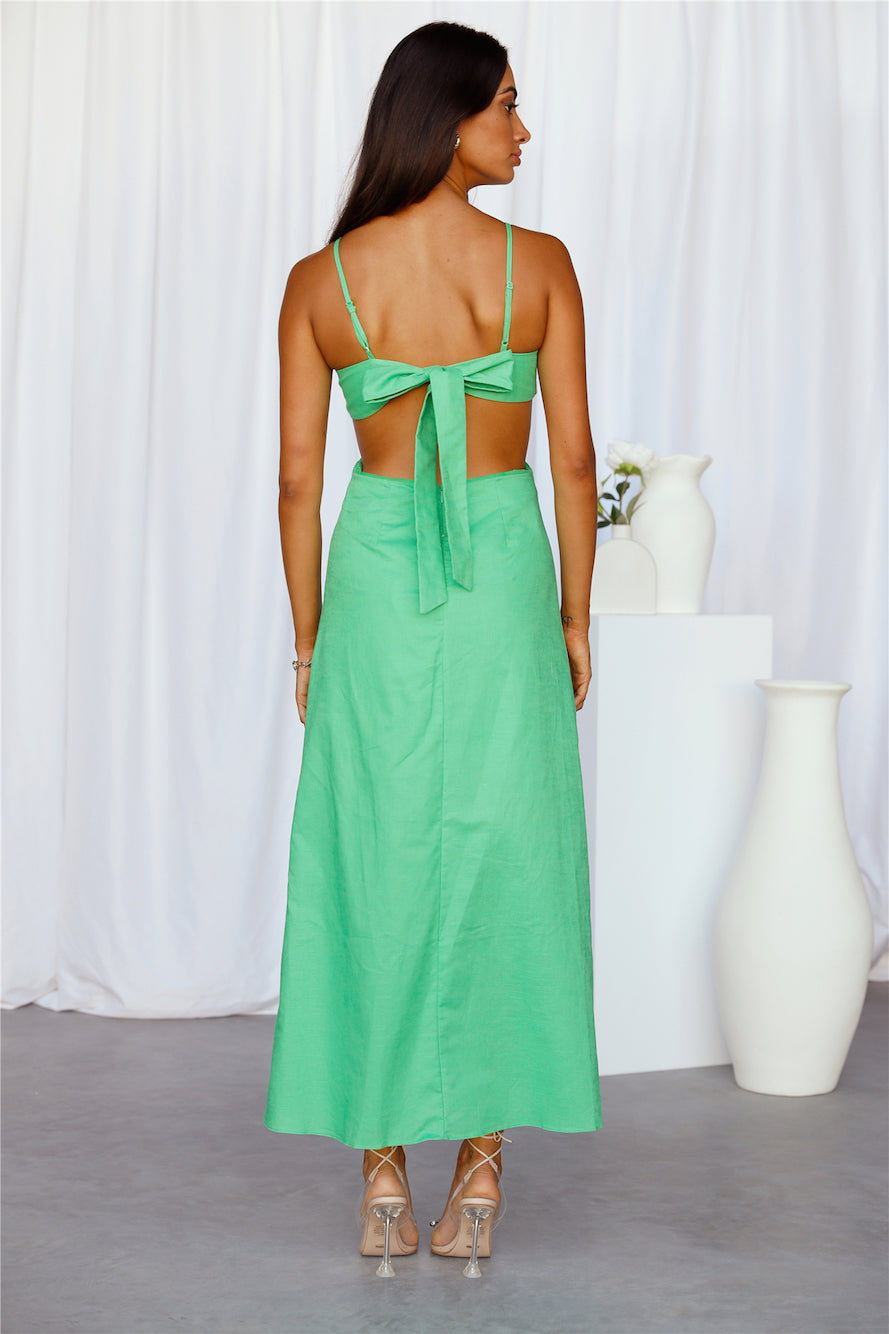 Glowing Today Midi Dress Green