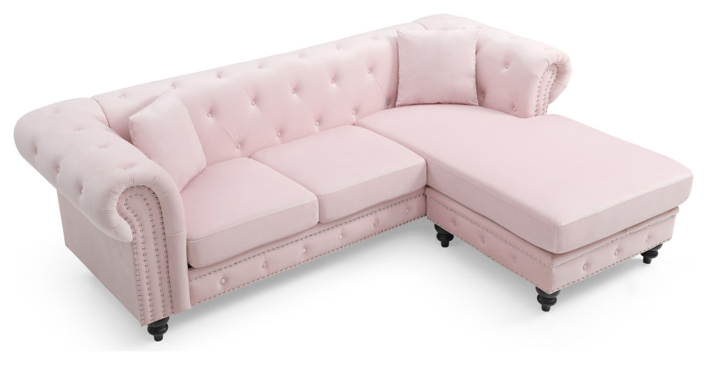 Nola Sofa Chaise   Eclectic   Sectional Sofas   by Glory Furniture  Houzz