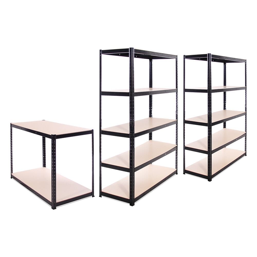 5 Tier Boltless Shelving Unit (set of 2) Plus Workbench