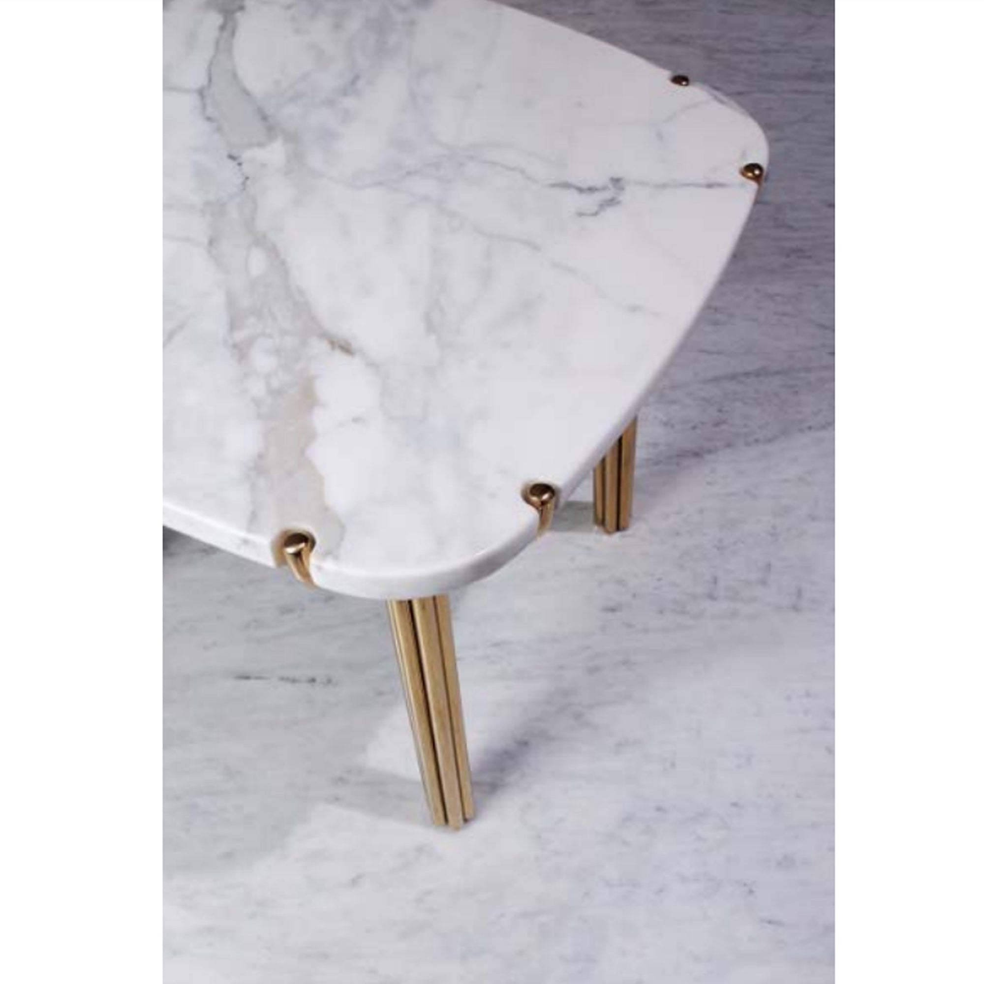 Set Of 2 Paradise Natural Marble Side Table Dt1200+Dt600