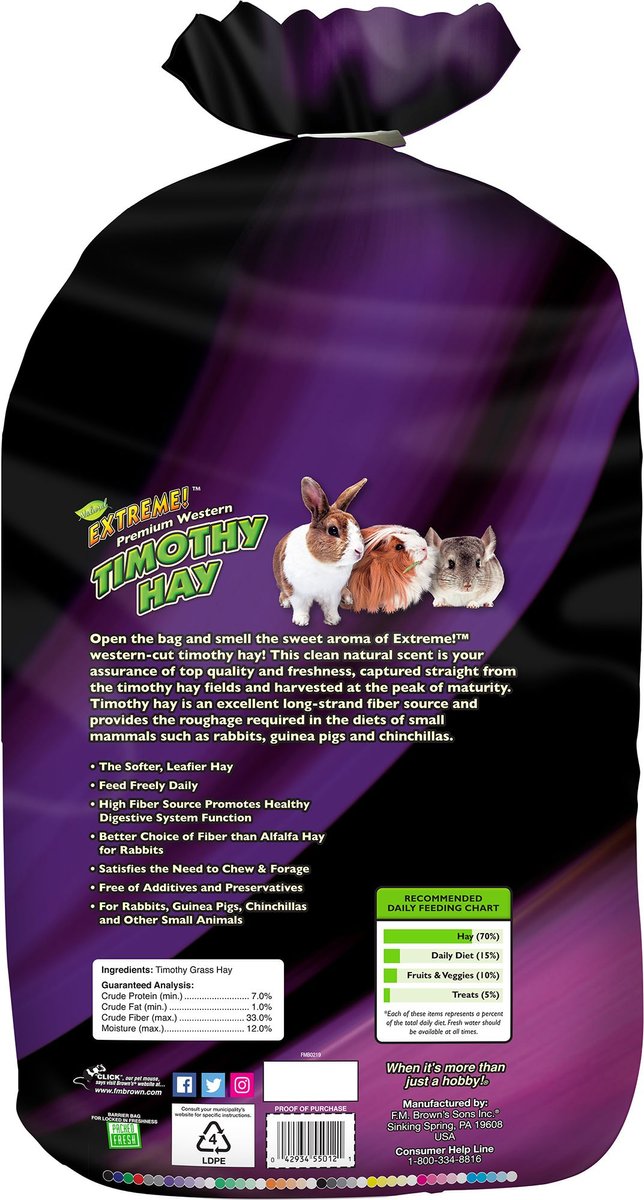 Brown's Extreme! Timothy Small Pet Hay， 48-oz bag