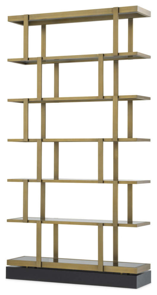 Brass 6 Shelf Bookcase  Eichholtz Nesto   Contemporary   Bookcases   by Oroa   Distinctive Furniture  Houzz