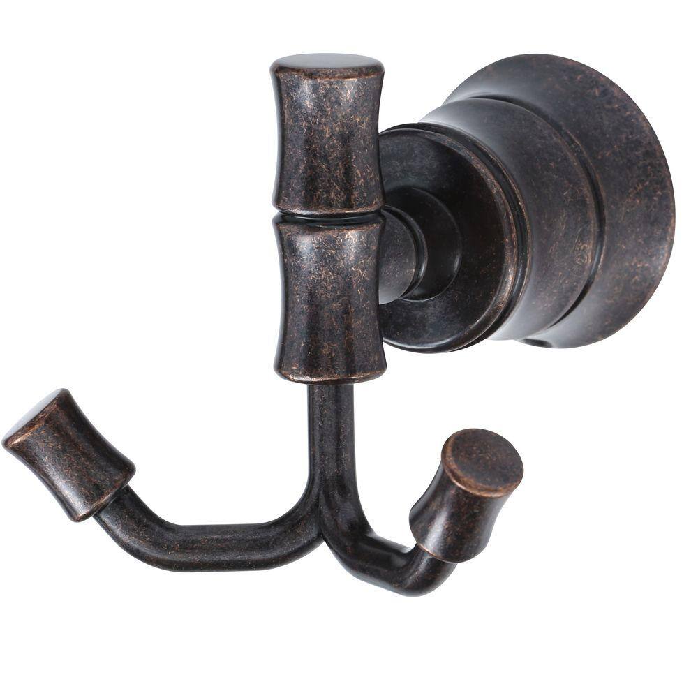 Pegasus Bamboo Double Robe Hook in Heritage Bronze 581B-2296H