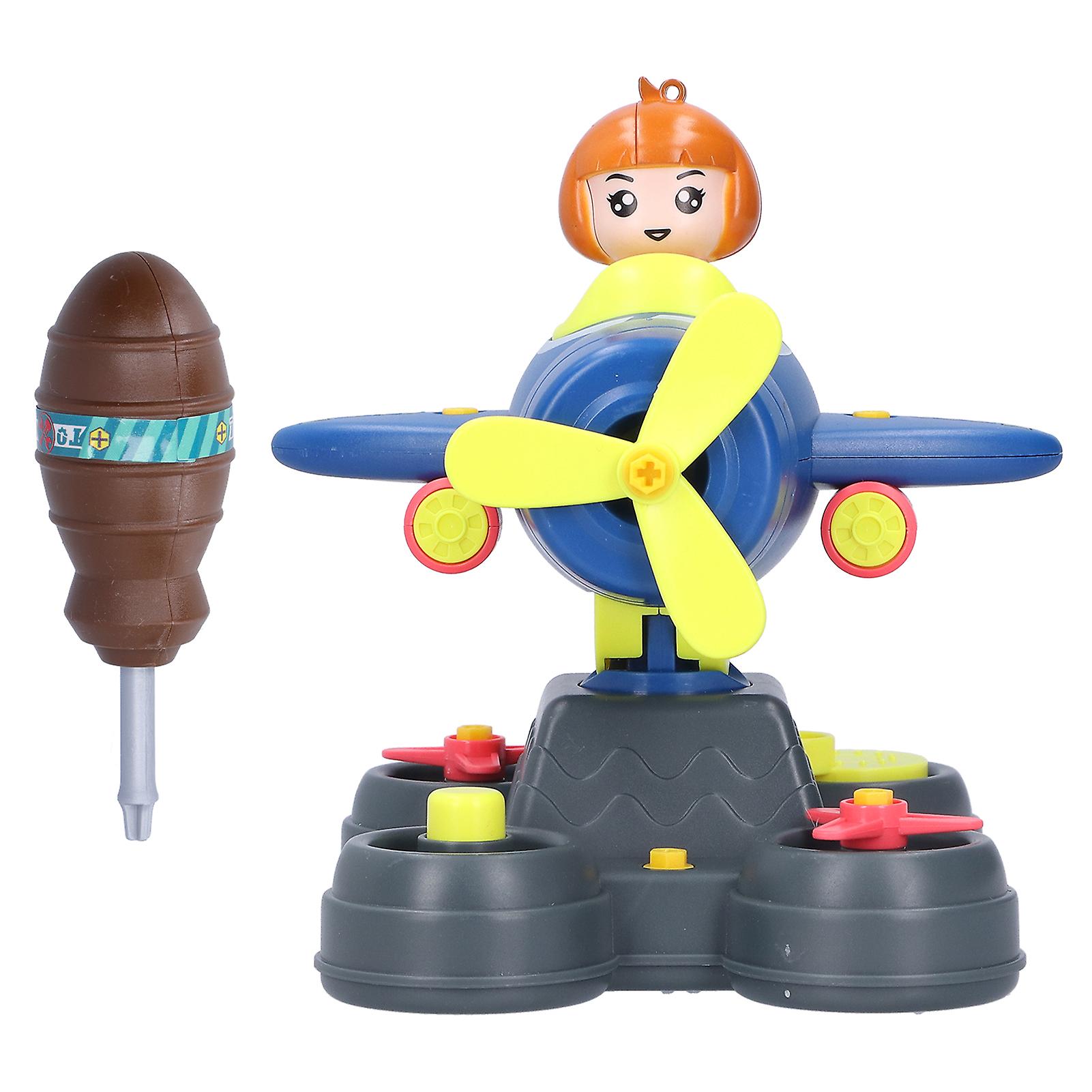 Children Diy Nut Combination Airplane Model Toy Kids Education Assembly Pretend Play Set