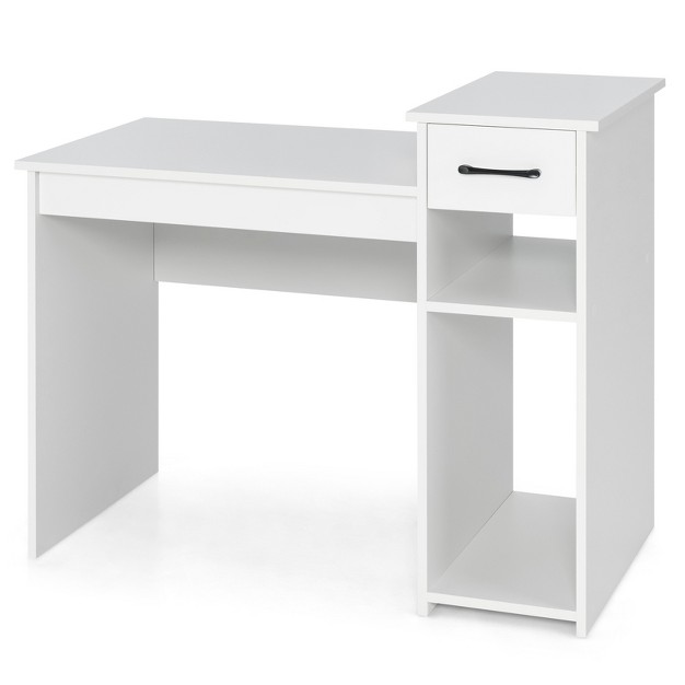 Tangkula Computer Desk With Storage Shelf Modern Study Desk With Drawer Multipurpose Home Office Desk Laptop Table