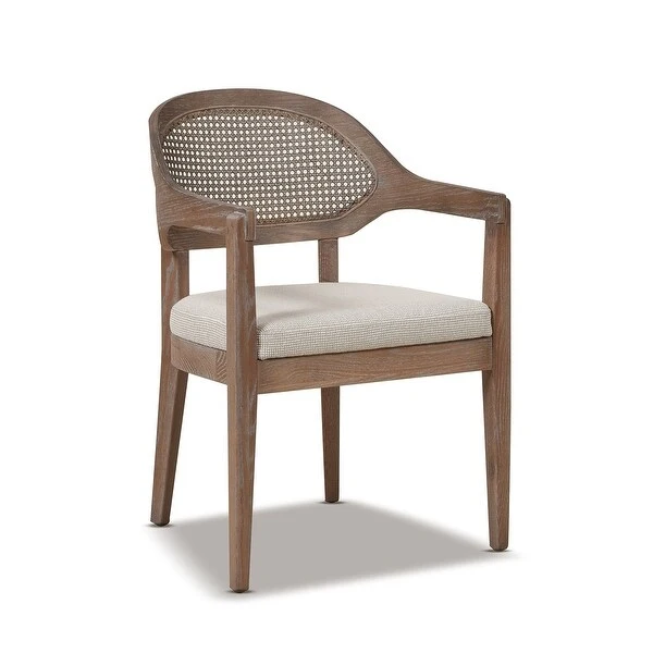 Americana Mid-Century Modern Cane Back Dining Chair - N/A