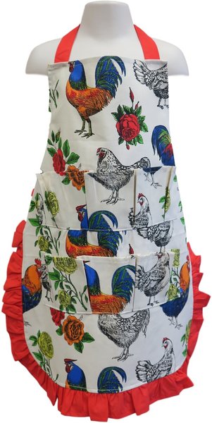 Fluffy Layers Egg Collecting Kids Full-Body Apron， Red