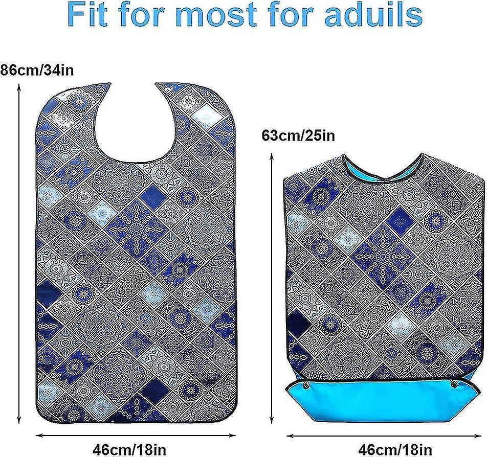 Adult Bibs For Lmell Elderly， Waterproof Washable Mealtime Clothing Protector Bib Aid Gift