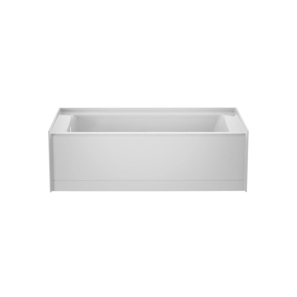 JACUZZI PROJECTA 60 in. L x 32 in. W Acrylic Left Drain Rectangular Low-Profile AFR Alcove Whirlpool Bathtub in Oyster R186032WLR1XXY