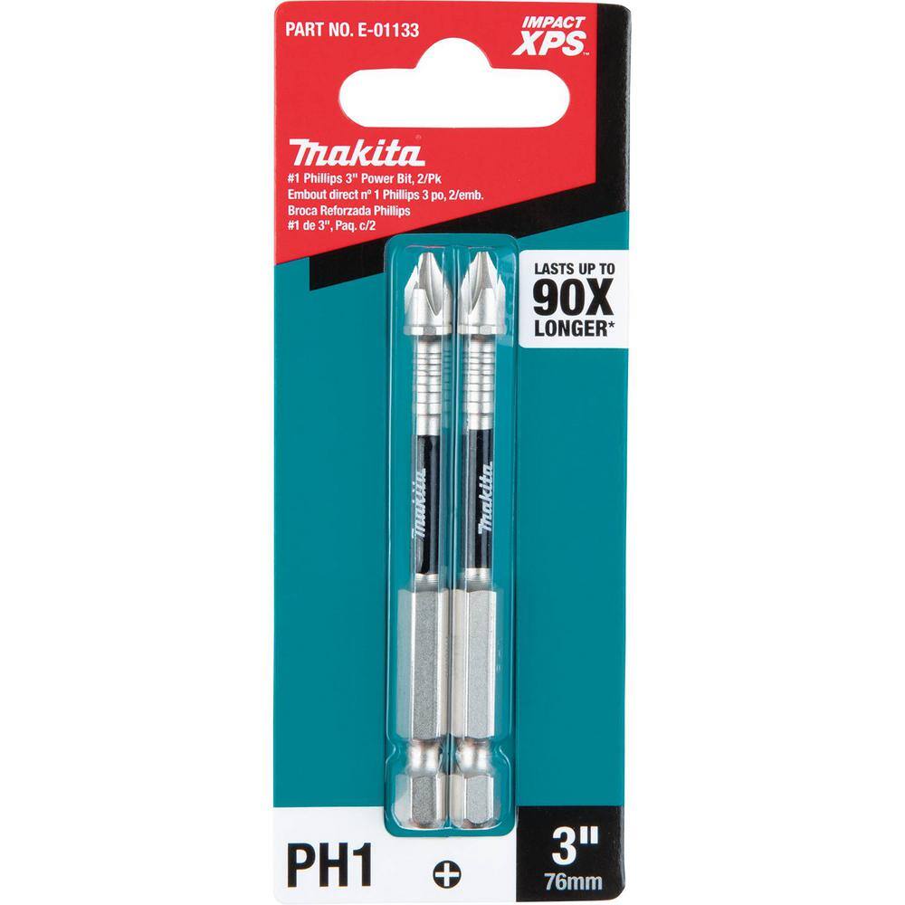 Makita IMPACT XPS #1 Phillips 3 in. Power Bit (2-Pack) E-01133