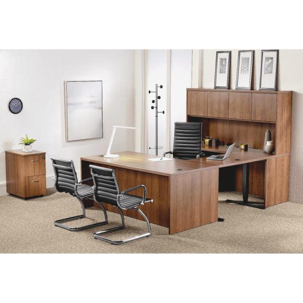 Lorell Modern Chair Series Mid-back Leather Office Chair