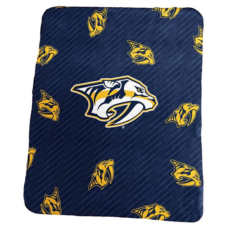 Nashville Predators 50 x 60 Repeating Logo Classic Plush Throw Blanket