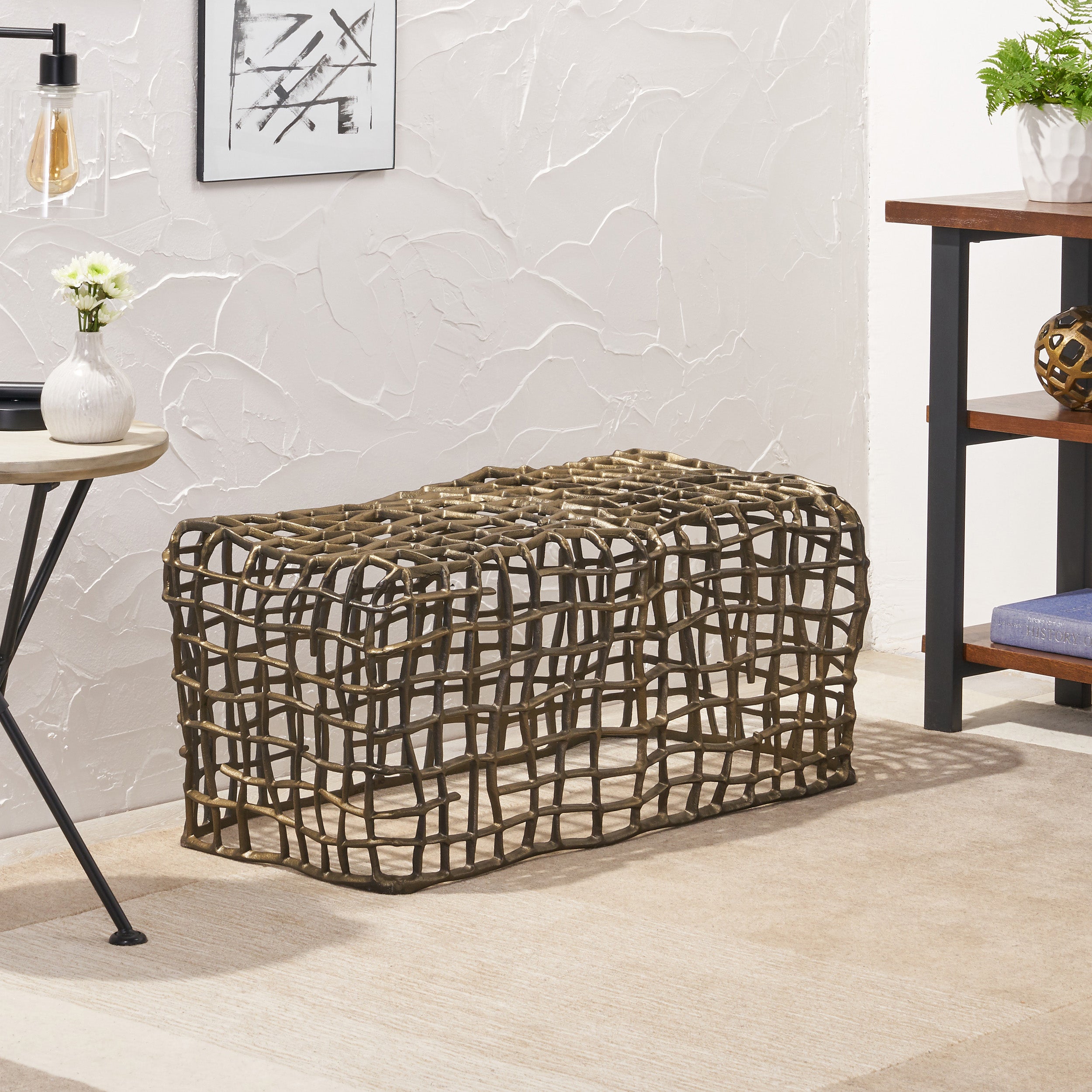 Doniyor Contemporary Aluminum Bench