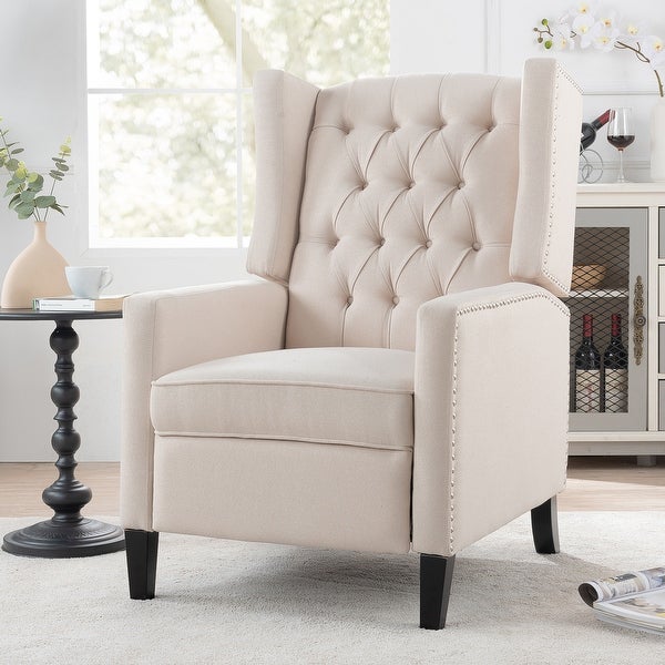 Manual Wing Upholstered Accent Chair Armchair with Tufted Back - 27