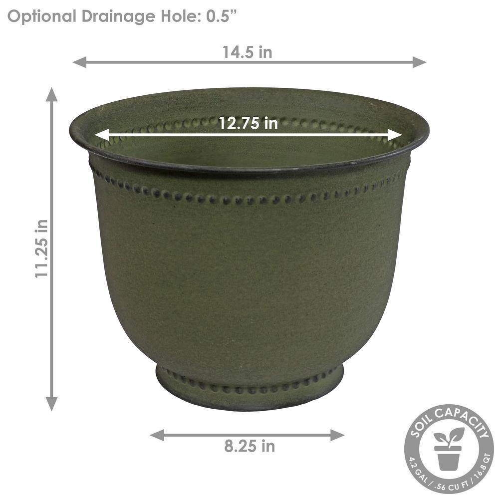 Sunnydaze Michael Metal Outdoor Planter - Matte Sage Finish - (Set of 4) DRV-1824